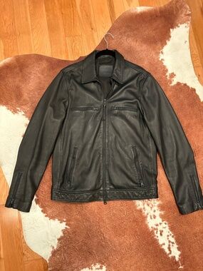 All Saints Karl Leather Jacket Size Medium Lamb Skin Black Leather Jacket